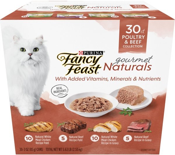 Fancy Feast Gourmet Naturals Poultry & Beef Variety Pack Canned Cat Food, 3-oz, case of 30 slide 1 of 10