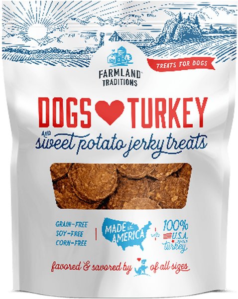 Farmland Traditions USA Dogs Love Turkey & Sweet Potato Grain-Free Jerky Dog Treats, 3-lb bag slide 1 of 7