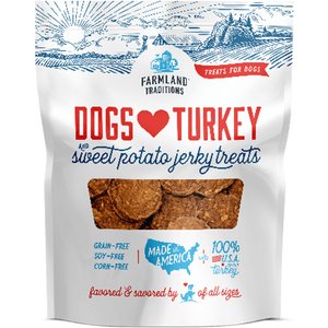 Farmland Traditions USA Dogs Love Turkey & Sweet Potato Grain-Free Jerky Dog Treats, 3-lb bag