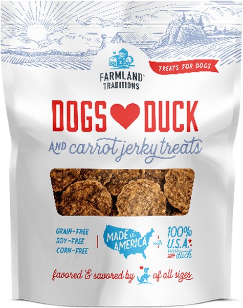 Farmland Traditions USA Dogs Love Duck & Carrots Grain-Free Jerky Dog Treats, 2.5-lb bag slide 1 of 7