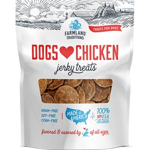 Farmland Traditions USA Dogs Love Chicken Grain-Free Jerky Patties Dog Treats, 6-oz bag