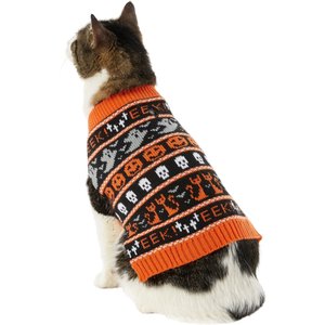 Frisco Halloween Fair Isle Dog & Cat Sweater, X-Small