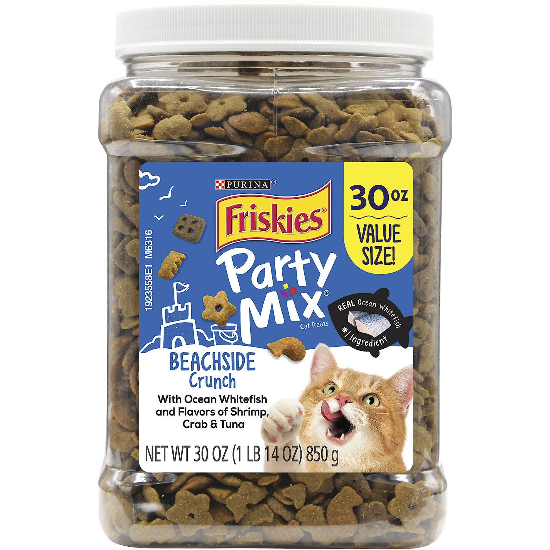 FRISKIES Party Mix Crunch Beachside Cat Treats 30 oz tub Chewy