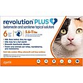 Revolution Plus Topical Solution for Cats, 5.6-11 lbs, (Orange Box), 6 Doses (6-mos. supply)
