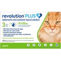Revolution Plus Topical Solution for Cats, 11.1-22 lbs, (Green Box), 3 Doses (3-mos. supply)