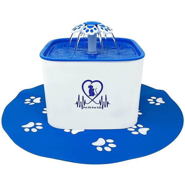 PET FIT FOR LIFE Plastic Cat Water Fountain with Cat Wand & Mat, 67oz