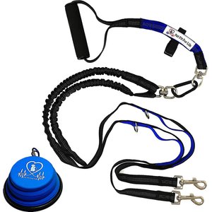 Pet Fit For Life Dual Dog Leash with Bowl, Small