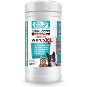 Lively Pets Derma-Soothe Advance Plus Medicated Dog & Cat Wipes, 60 count