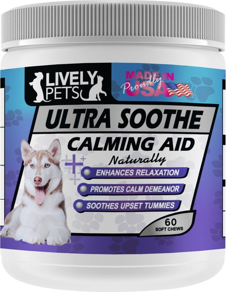 Lively Pets Ultra Soothe Calming Aid Dog Soft Chews, 60 count slide 1 of 5