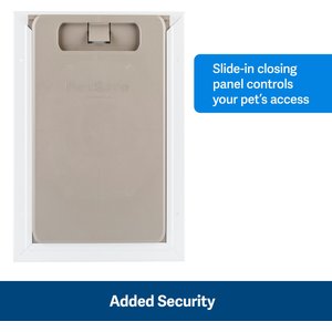 PetSafe Wall Entry Dual Flap Pet Door with Closing Panel, White, Large