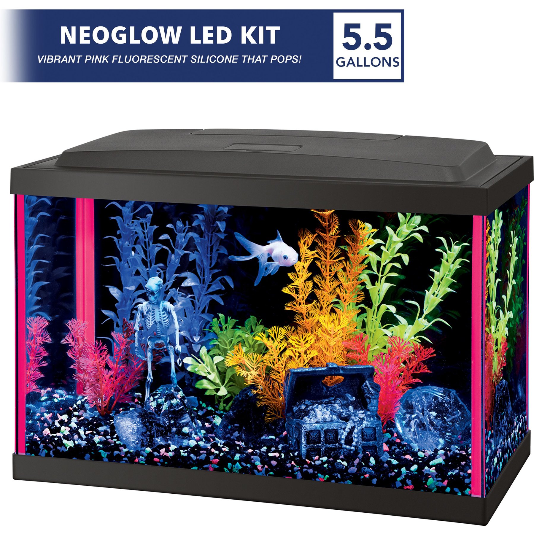  Aqueon NeoGlow LED Orange Aquarium Fish Tank Starter Kit, 10  Gallon : Pet Supplies