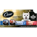 Cesar Bacon Feast Loaf & Topper Multipack Adult Wet Dog Food Trays, 3.5-oz, case of 12