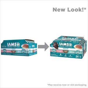 Iams Perfect Portions Indoor Tuna & Salmon Recipe Grain-Free Cuts in Gravy Variety Pack Adult Wet Cat Food Trays