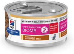 Hill's Prescription Diet Gastrointestinal Biome Chicken & Vegetable Stew Wet Cat Food, 2.9-oz, case of 24