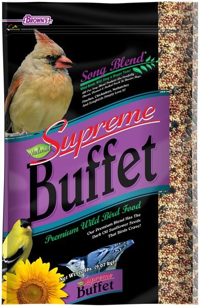 Brown's Supreme Buffet Song Blend Wild Bird Food, 20-lb bag slide 1 of 2