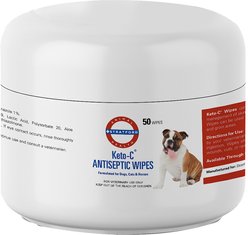 Stratford Animal Health Keto-C Antiseptic Dog, Cat & Horse Wipes, 50 count