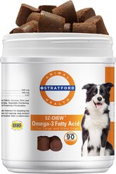 Stratford Animal Health EZ-Chew Omega 3 Large/Giant Dog & Cat Soft Chews, 90 count
