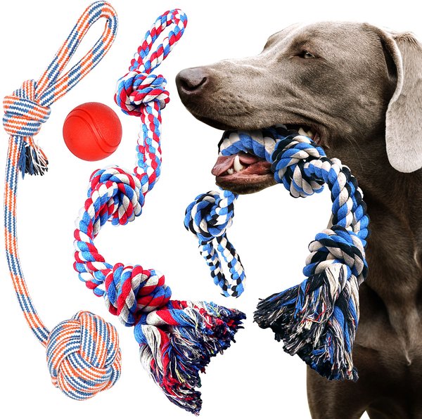 Pacific Pups Rescue 4-Piece Medium & Large Dog Rope & Ball Toy Set slide 1 of 9