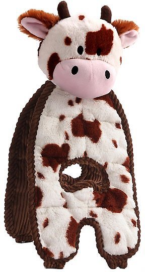 Charming Pet Cuddle Tugs Cow Squeaky Plush Dog Toy slide 1 of 7