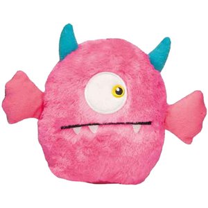 Zanies Rock Monster Squeaky Plush Dog Toy, Pink