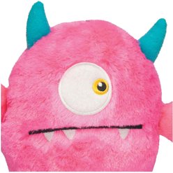 Zanies Rock Monster Squeaky Plush Dog Toy, Pink slide 2 of 3