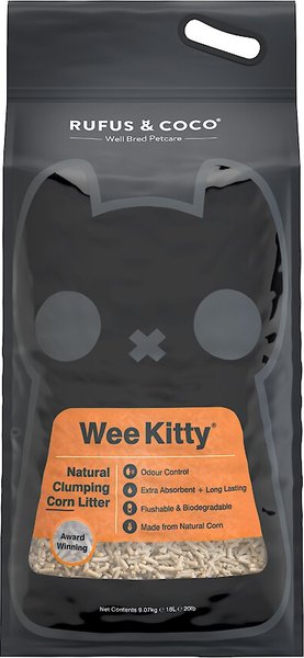 Rufus & Coco Wee Kitty Unscented Clumping Corn Cat Litter, 20-lb bag slide 1 of 10