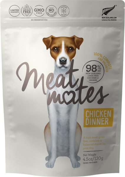 Meat Mates Chicken Dinner Grain-Free Freeze-Dried Dog Food, 4.5-oz bag slide 1 of 10
