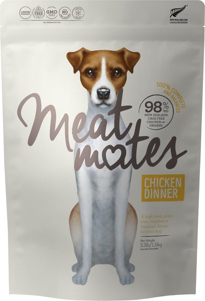Meat Mates Chicken Dinner Grain-Free Freeze-Dried Dog Food, 3.3-lb bag slide 1 of 10