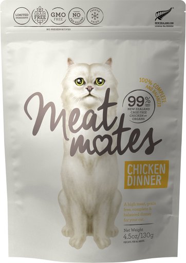 Meat Mates Chicken Dinner Grain-Free Freeze-Dried Cat Food, 4.5-oz bag