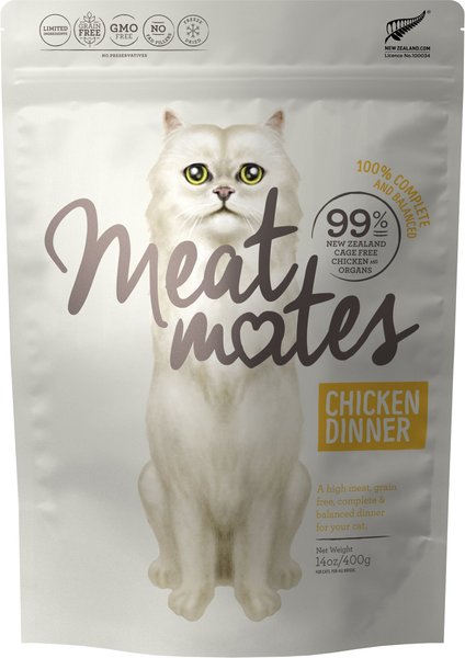Meat Mates Chicken Dinner Grain-Free Freeze-Dried Cat Food, 14-oz bag slide 1 of 10