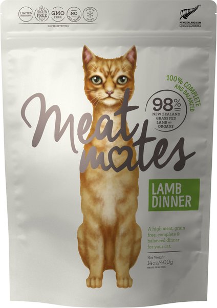 Meat Mates Lamb Dinner Grain-Free Freeze-Dried Cat Food, 14-oz bag slide 1 of 10