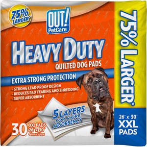 OUT! Heavy Duty XXL Dog Pads, 26 x 30-in, 30 count