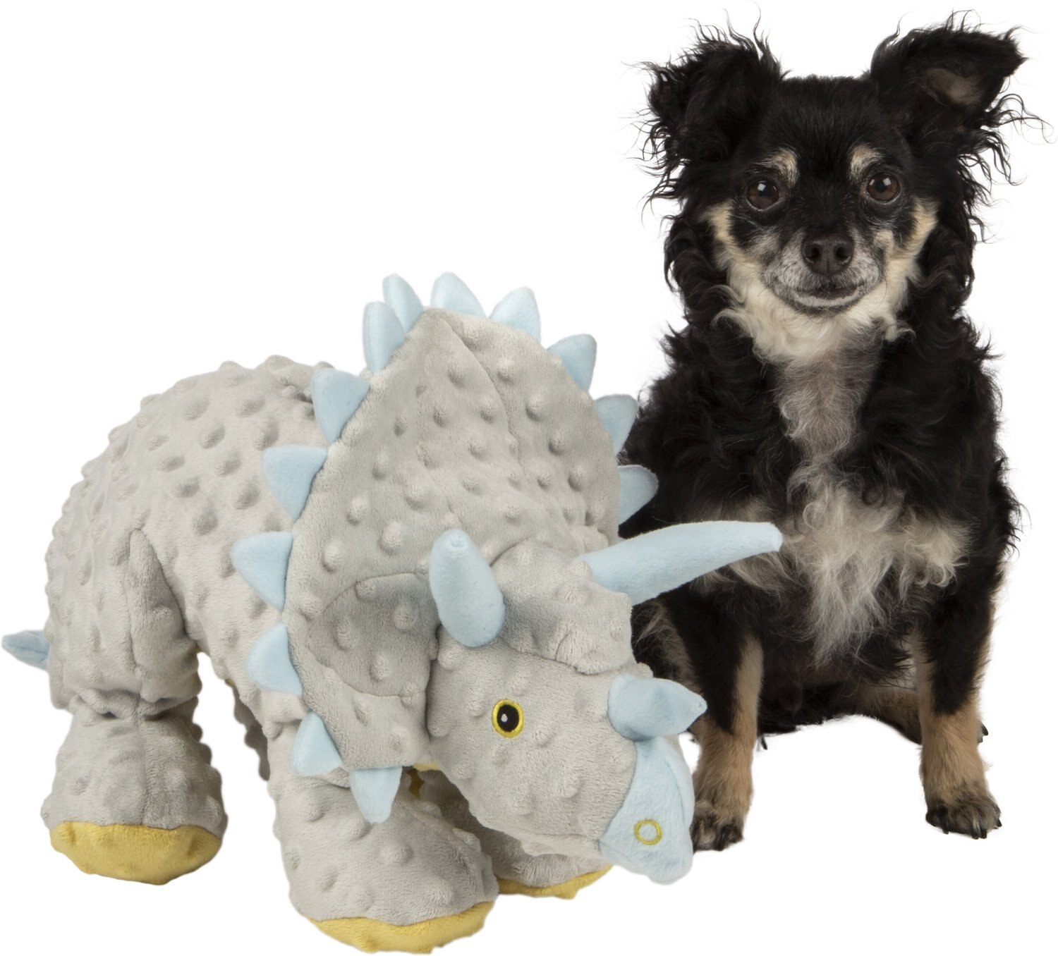 goDog Dinos Triceratops With Chew Dog Guard Plush Technology Tough