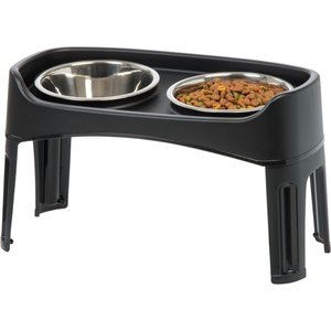 IRIS USA Elevated Dog Feeder with Attachable Feet, Black, 8-cup