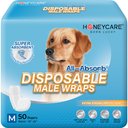 Honey Care All-Absorb Disposable Male Dog Wraps, Medium: 18 to 25-in waist, 50 count