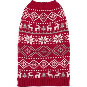Frisco Reindeer Fair Isle Dog & Cat Christmas Sweater, Red, X-Small
