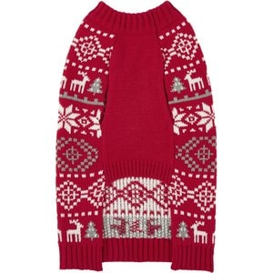 Frisco Reindeer Fair Isle Dog & Cat Christmas Sweater, Red, X-Small
