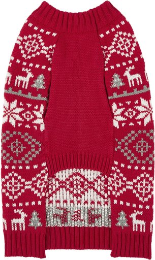 Frisco Reindeer Fair Isle Dog & Cat Christmas Sweater, Red, Small