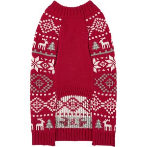 Frisco Reindeer Fair Isle Dog & Cat Christmas Sweater, Red, Small