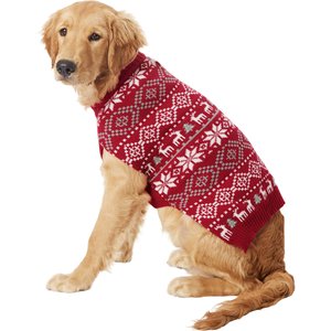 Frisco Reindeer Fair Isle Dog & Cat Christmas Sweater, Red, Large