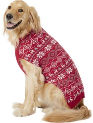 Frisco Reindeer Fair Isle Dog & Cat Christmas Sweater, Red, XX-Large