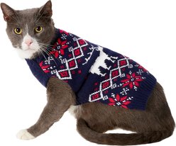 Frisco Moose Fair Isle Dog & Cat Sweater, Navy, X-Small