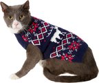 Frisco Moose Fair Isle Dog & Cat Sweater, Navy, Small