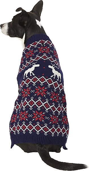 Frisco Moose Fair Isle Dog & Cat Sweater, Navy, X-Large slide 1 of 7