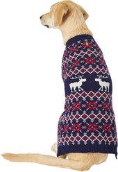 Frisco Moose Fair Isle Dog & Cat Sweater, Navy, XX-Large