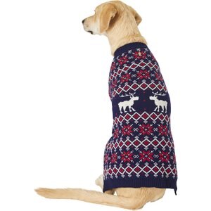 Frisco Moose Fair Isle Dog & Cat Sweater, Navy, XX-Large