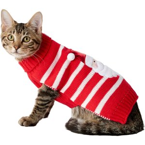 Frisco Striped Santa Dog & Cat Christmas Sweater, X-Small