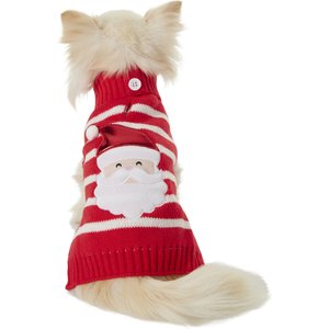 Frisco Striped Santa Dog & Cat Christmas Sweater, X-Small
