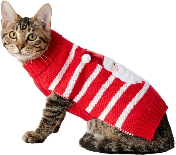 Frisco Striped Santa Dog & Cat Christmas Sweater, Small slide 1 of 9