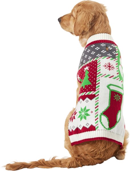 Frisco Grandma's Holiday Patchwork Dog & Cat Christmas Sweater, Large slide 1 of 8